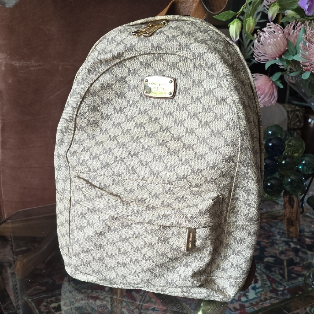 Michael Kors Tan Monogram Backpack